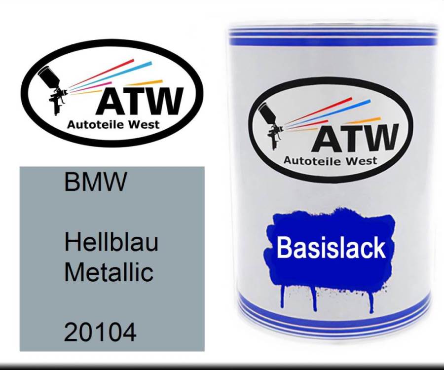 BMW, Hellblau Metallic, 20104: 500ml Lackdose, von ATW Autoteile West.